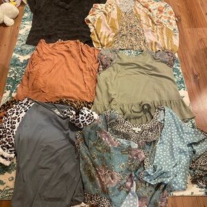 Umgee Women's Tops in Black, Orange, Green, and Blue